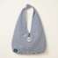 la borsa mainâ, la borsa marinaia, fatta a mano, a righe bianco blu, con ancoretta in PETG